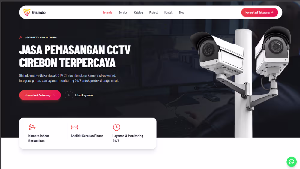 Tampilan website Global Solusindo yang dikerjakan Aksavara